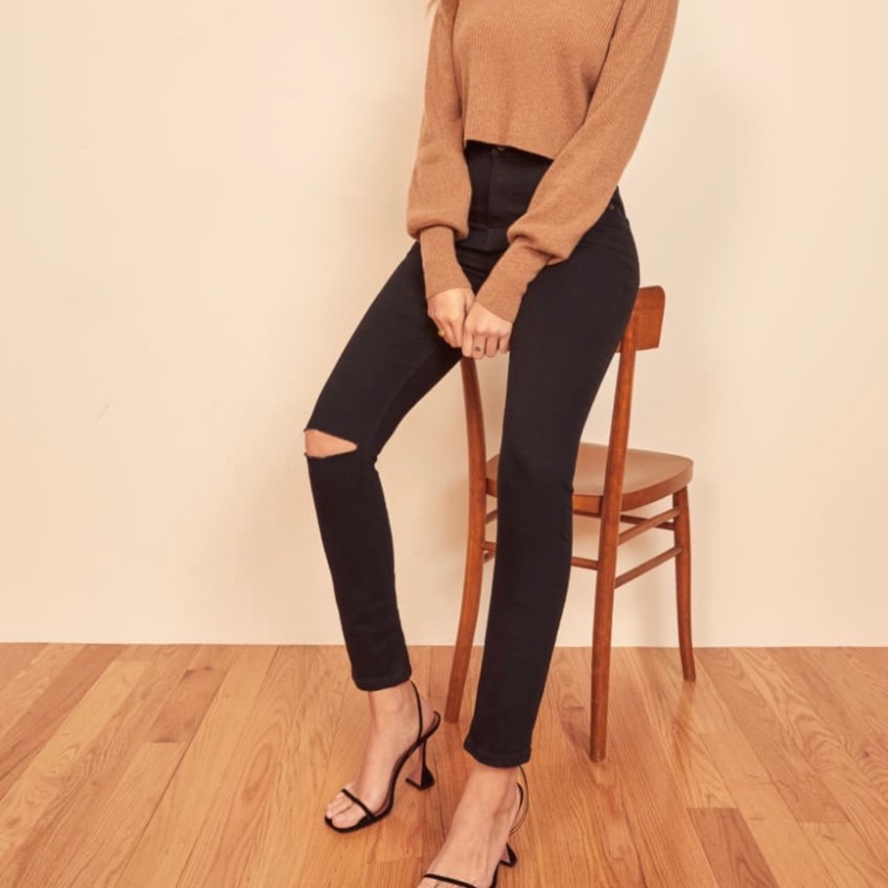 Reformation Serena High Rise Skinny 25 black NWT